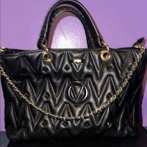 Mario Valentino Ginger Diamond Leather Tote Bag
